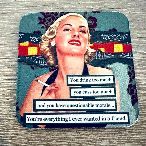 Funny Girlfriend Cocktail Drink Gift Coaster - Picture 1 of 2